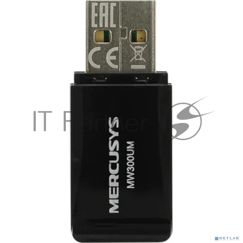 Сетевой адаптер USB2.0 адаптер Mercusys MW300UM, 300Мбит/с, компактный