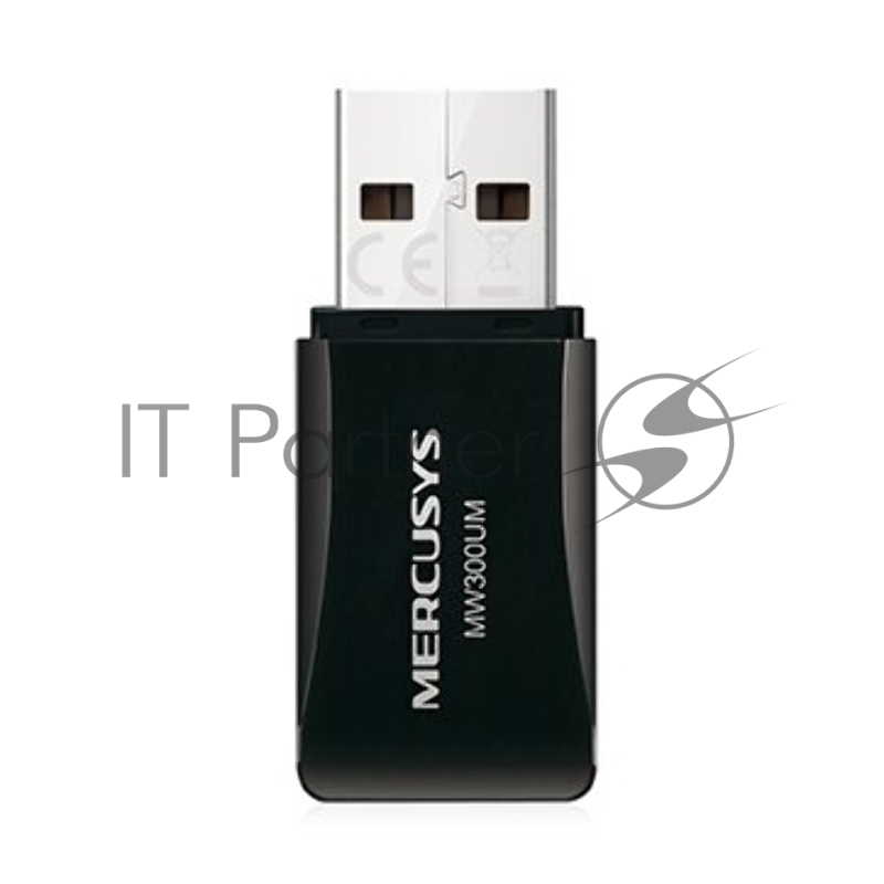 Сетевой адаптер USB2.0 адаптер Mercusys MW300UM, 300Мбит/с, компактный