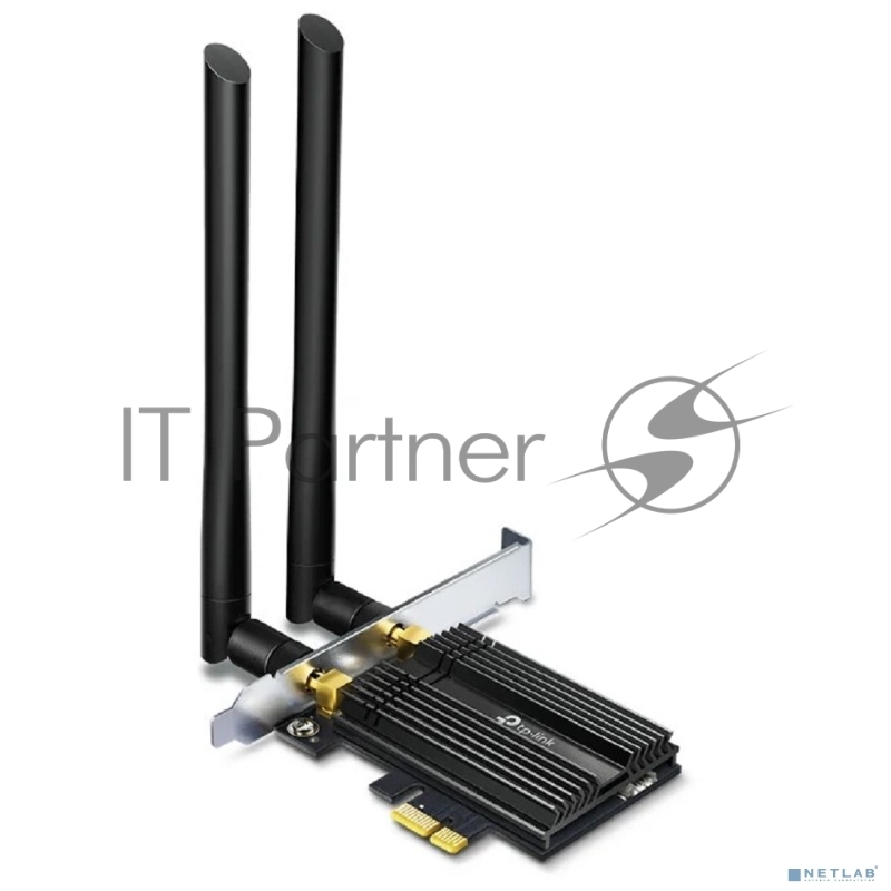 Адаптер 11AX 3000Mbps dual-band PCI-E adapter, 2402Mbps at 5G and 574Mbps at 2.4G, support Bluetooth 5.0, WPA2 encryption, two external Antennas.