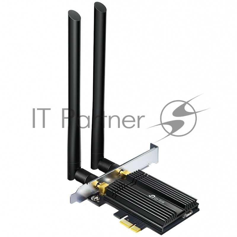 Адаптер 11AX 3000Mbps dual-band PCI-E adapter, 2402Mbps at 5G and 574Mbps at 2.4G, support Bluetooth 5.0, WPA2 encryption, two external Antennas.