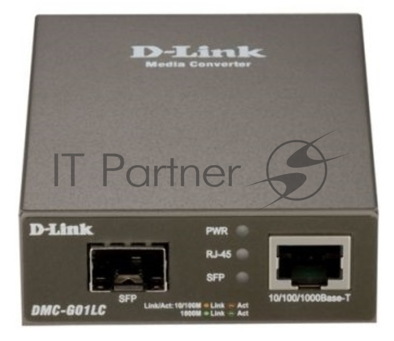 Медиаконвертор D-Link DMC-G01LC/C1A, Media Converter with 1 100/1000Base-T port and 1 100/1000Base-X SFP port.