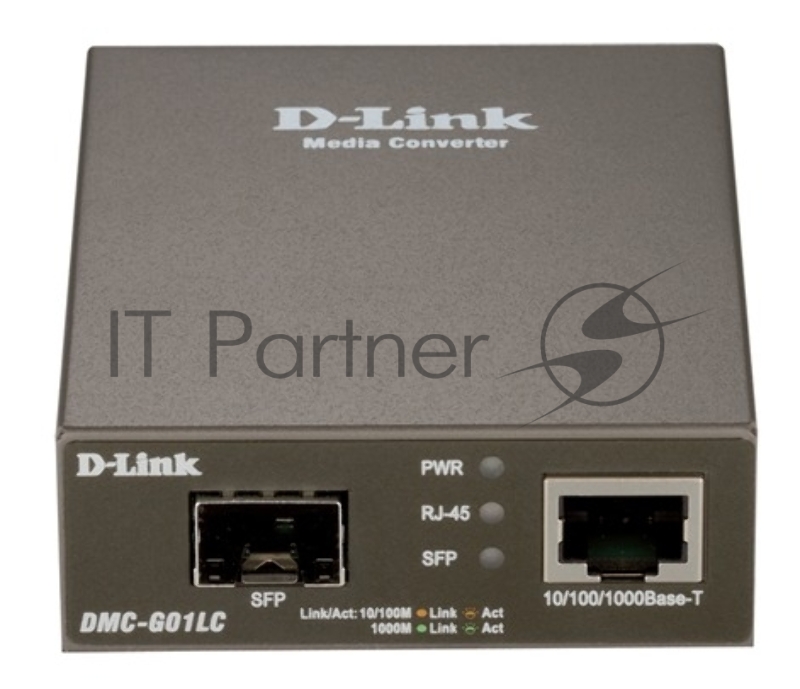 Медиаконвертор D-Link DMC-G01LC/C1A, Media Converter with 1 100/1000Base-T port and 1 100/1000Base-X SFP port.