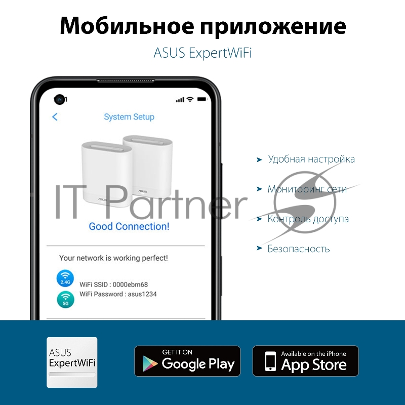 Бесшовный Mesh роутер Asus EBM68 (EBM68 (W-2-PK)) AX7800 100/1000/2500BASE-T белый (упак.:2шт)