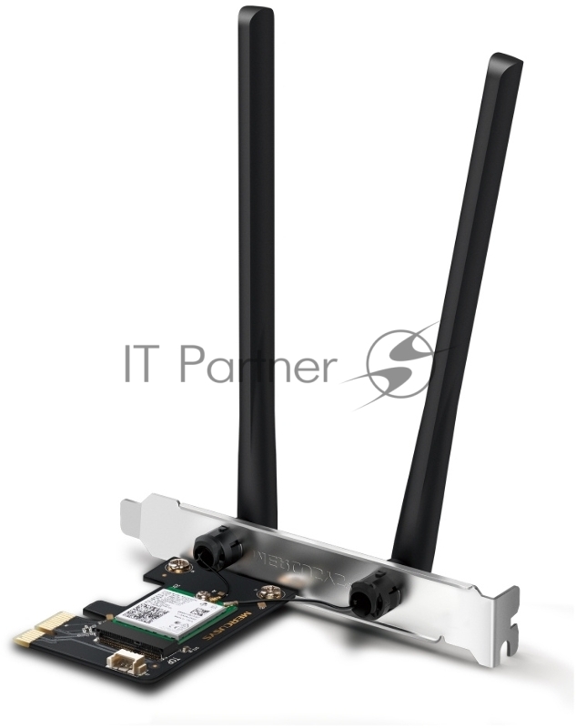Сетевой адаптер Wi-Fi + Bluetooth Mercusys MA80XE AX3000 PCI Express (ант.внеш.несъем.) 2ант.