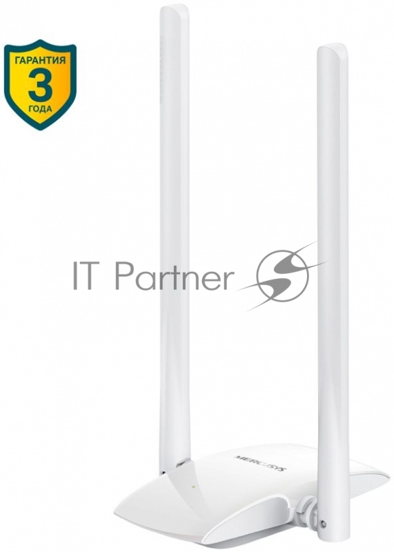 Сетевой адаптер WiFi Mercusys MW300UH USB 2.0 (ант.внеш.несъем.) 2ант.