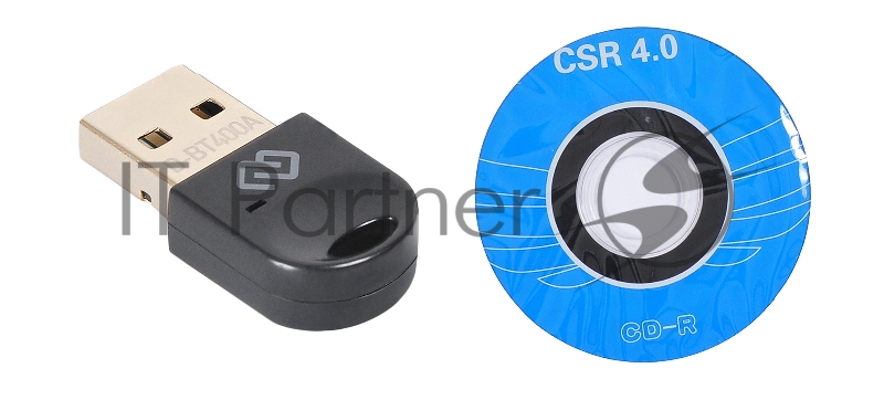 Адаптер USB Digma D-BT400A Bluetooth 4.0+EDR class 1.5 20м черный