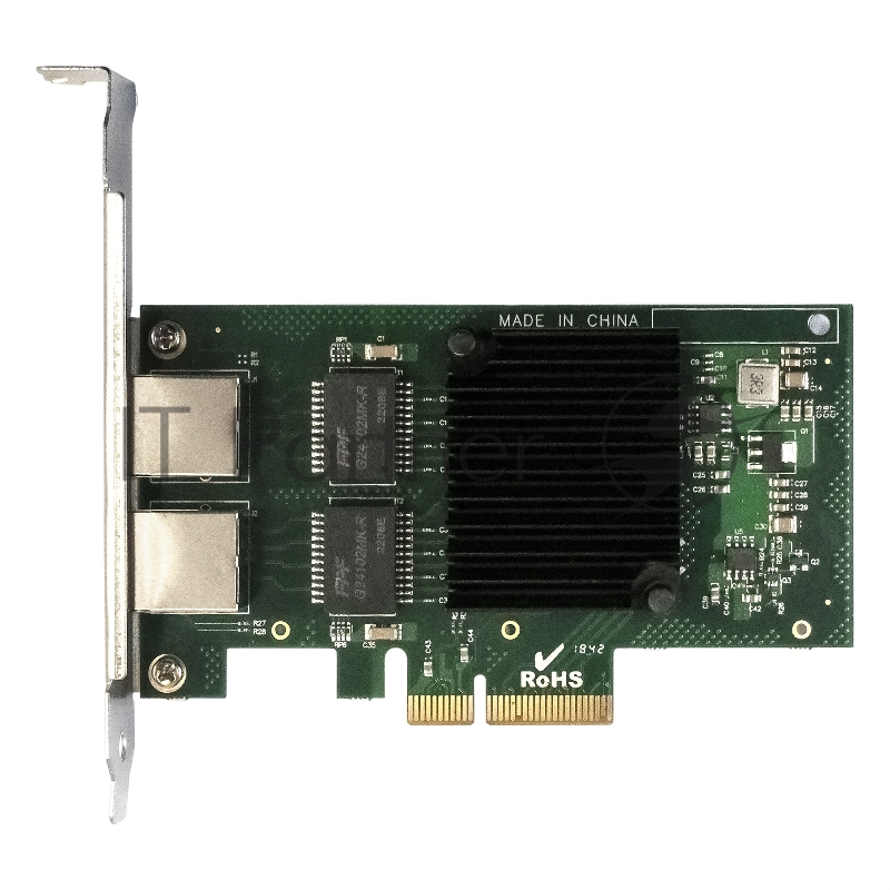 Сетевой адаптер ExeGate EXE-I350-T2V2 (PCI-E x4 v2.1, порты 2xRJ45 (медные), 10/100/1000Mbps, Gigabit NIC Intel Chipset NHI350AM2)