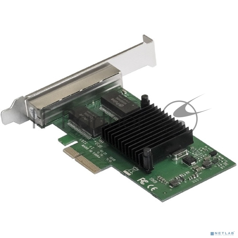 Сетевой адаптер ExeGate EXE-I350-T4V2 (PCI-E x4 v2.1, порты 4xRJ45 (медные), 10/100/1000Mbps, Gigabit NIC Intel Chipset NHI350AM4)