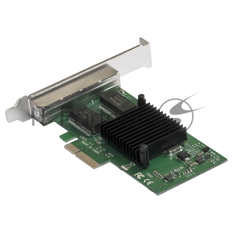 Сетевой адаптер ExeGate EXE-I350-T4V2 (PCI-E x4 v2.1, порты 4xRJ45 (медные), 10/100/1000Mbps, Gigabit NIC Intel Chipset NHI350AM4)