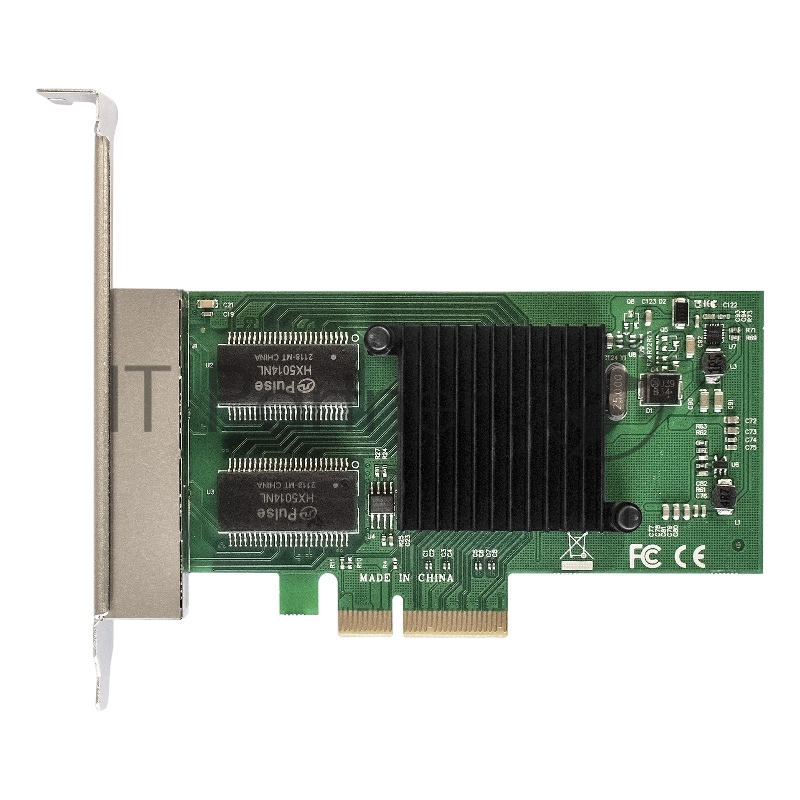 Сетевой адаптер ExeGate EXE-I350-T4V2 (PCI-E x4 v2.1, порты 4xRJ45 (медные), 10/100/1000Mbps, Gigabit NIC Intel Chipset NHI350AM4)