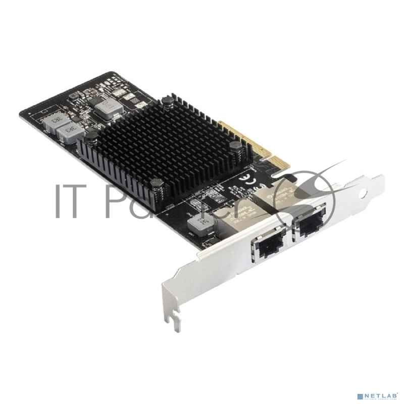 Сетевой адаптер ExeGate EXE-X550-T2 (PCI-E x8 v3.0, порты 2xRJ45 (медные), 10Gb/s (10/5/2.5/1Gb/s, 100Mb/s), Server NIC Intel Chipset X550)