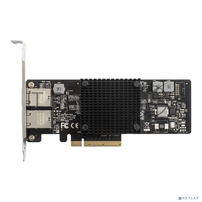 Сетевой адаптер ExeGate EXE-X550-T2 (PCI-E x8 v3.0, порты 2xRJ45 (медные), 10Gb/s (10/5/2.5/1Gb/s, 100Mb/s), Server NIC Intel Chipset X550)