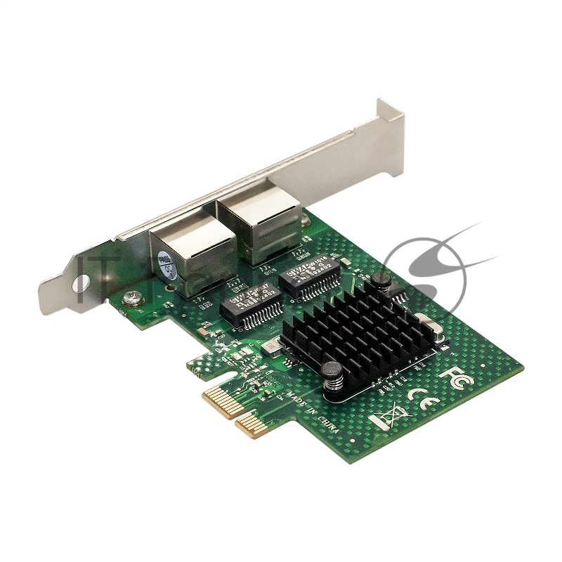 Сетевой адаптер ExeGate EXE-BCM5720 (PCI-E x1 v2.0, порты 2xRJ45, 10/100/1000Mbps, Gigabit Chipset Broadcom BCM5720)