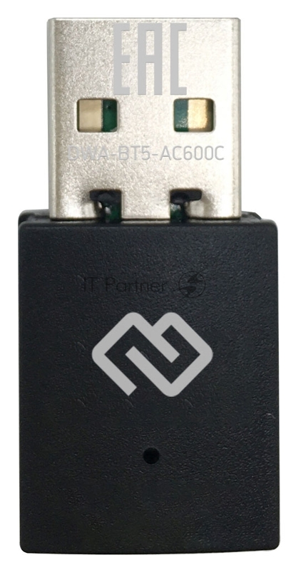Сетевой адаптер WiFi + Bluetooth Digma DWA-BT5-AC600C AC600 USB 2.0 (ант.внутр.) 1ант. (упак.:1шт)