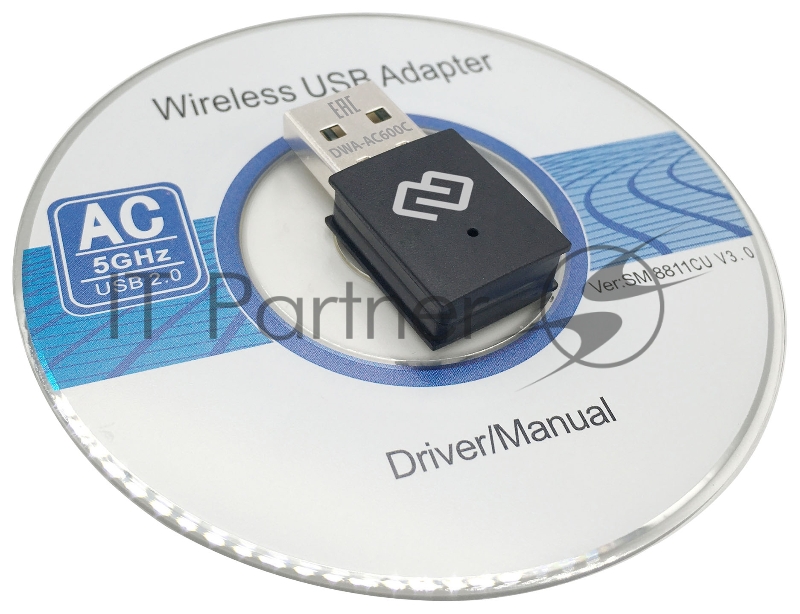 Сетевой адаптер WiFi Digma DWA-AC600C AC600 USB 2.0 (ант.внутр.) 1ант. (упак.:1шт)