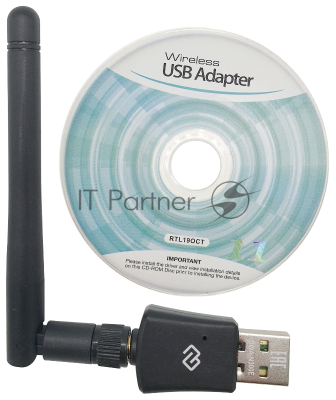 Сетевой адаптер WiFi Digma DWA-N300E N300 USB 2.0 (ант.внеш.съем) 1ант. (упак.:1шт)