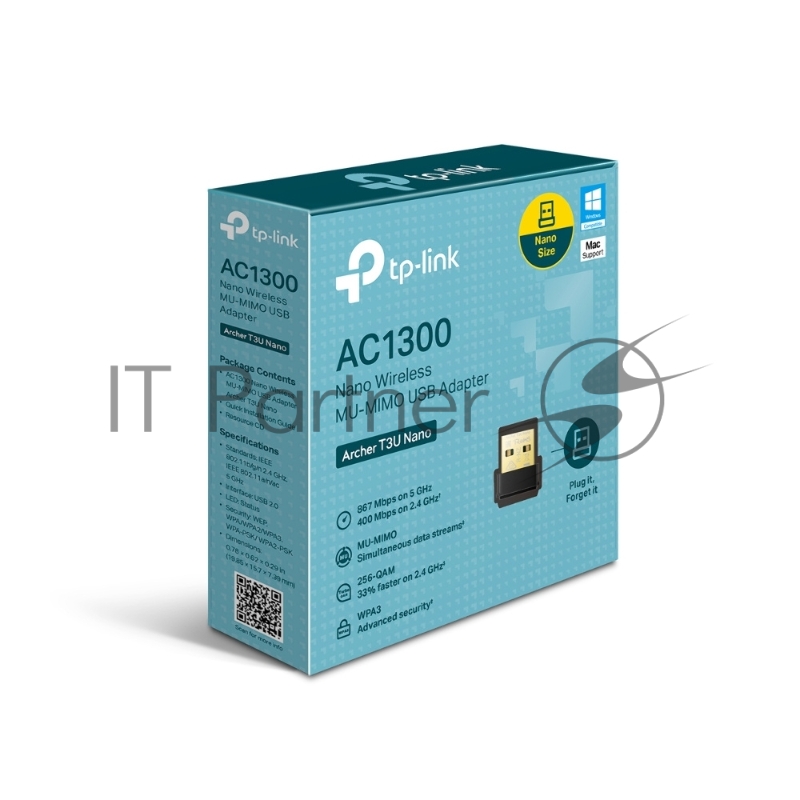Ультракомпактный Wi-Fi USB-адаптер TP-Link Archer T3U Nano AC1300 с поддержкой MU-MIMO