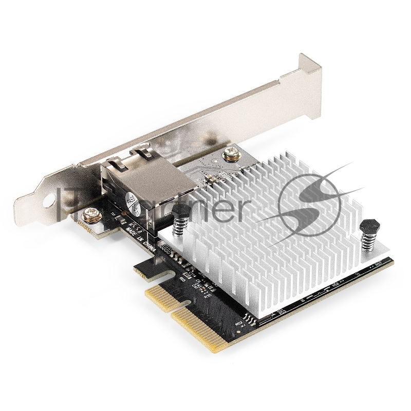 Сетевой адаптер ExeGate EXE-107S (PCI-E x4 v3.0, 1xRJ45, UTP 100Mbps/1000Mbps/2.5Gbps/10Gbps Marvell AQC107S)