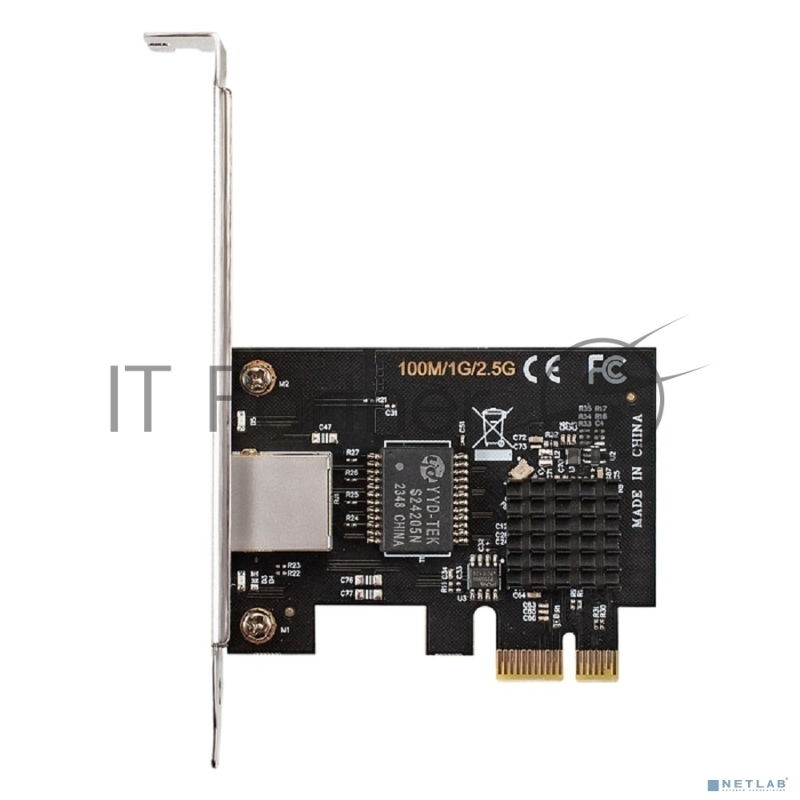 Сетевой адаптер ExeGate EXE-251 (PCI-E x1 v2.0, 1xRJ45, UTP 100Mbps/1000Mbps/2.5Gbps RTL8125B)