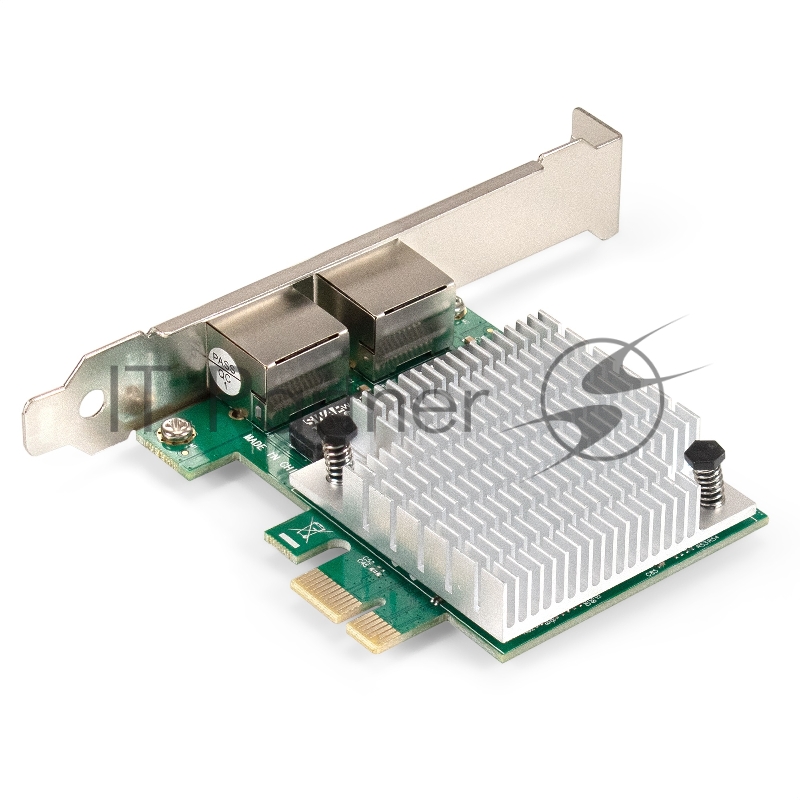 Сетевой адаптер ExeGate EXE-562 (PCI-E x1 v2.0, 2xRJ45, UTP 10/100/1000Mbps, Realtek Chipset RTL8111F)