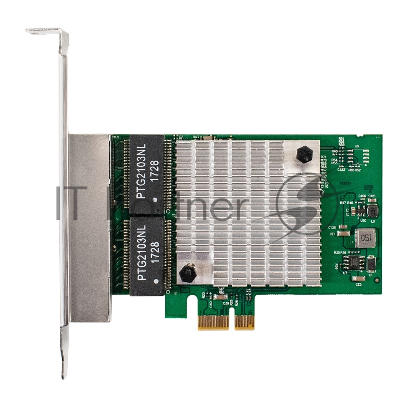 Сетевой адаптер ExeGate EXE-564 (PCI-E x1 v2.0, 4xRJ45, UTP 10/100/1000Mbps, Realtek Chipset RTL8111H+ASM1184e)