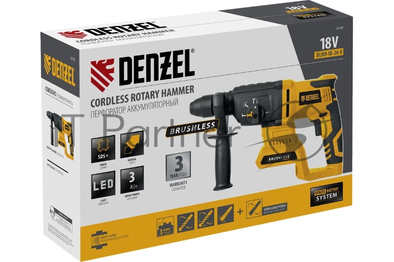 Перфоратор аккумуляторный BLRH-IB-26-0, Li-Ion, 18 В // Denzel