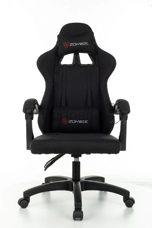 Кресло игровое Zombie Rudger черный с подголов. крестов. пластик