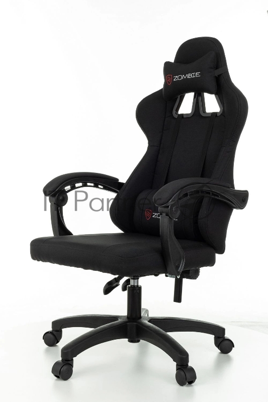 Кресло игровое Zombie Rudger черный с подголов. крестов. пластик