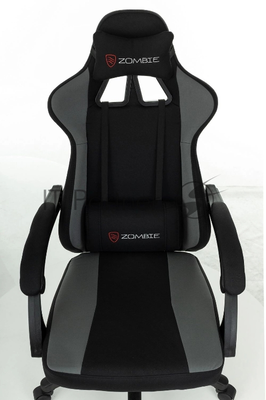 Кресло игровое Zombie Rudger черный/серый с подголов. крестов. пластик