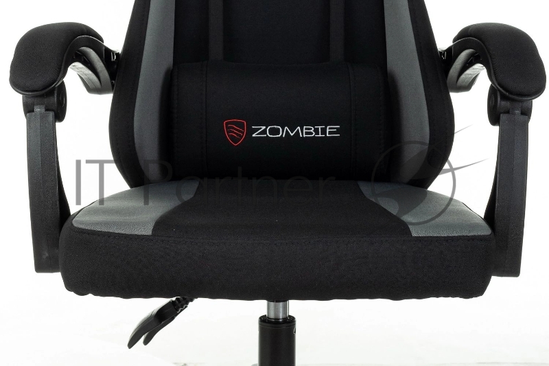 Кресло игровое Zombie Rudger черный/серый с подголов. крестов. пластик