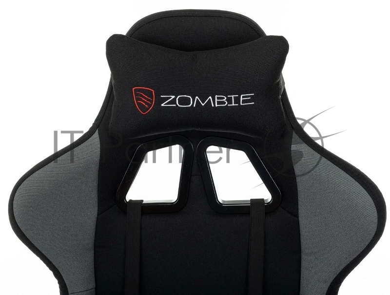 Кресло игровое Zombie Rudger черный/серый с подголов. крестов. пластик