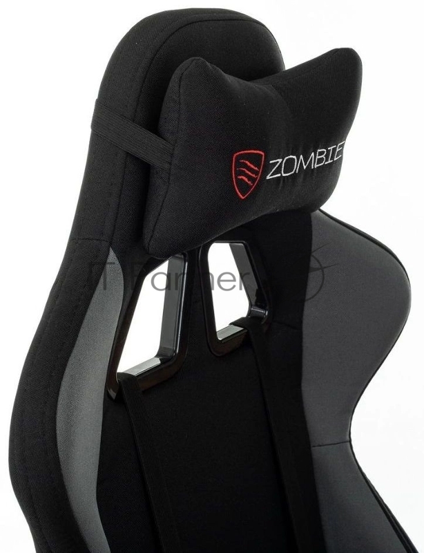 Кресло игровое Zombie Rudger черный/серый с подголов. крестов. пластик