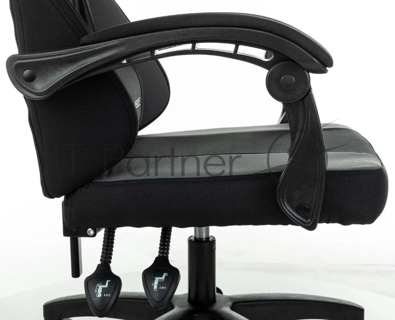 Кресло игровое Zombie Rudger черный/серый с подголов. крестов. пластик