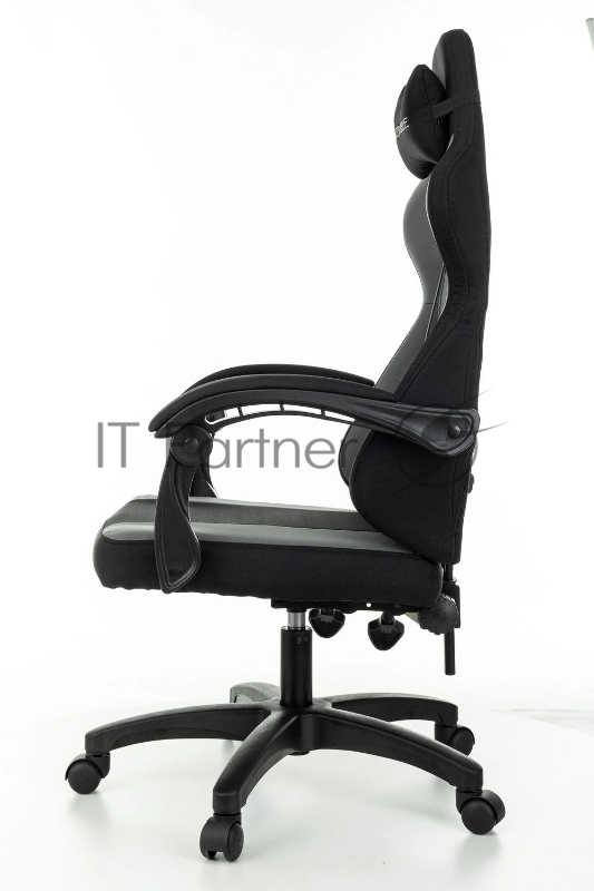 Кресло игровое Zombie Rudger черный/серый с подголов. крестов. пластик