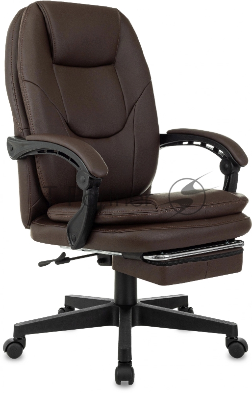 Кресло руководителя Бюрократ CH-868N-F коричневый эко.кожа крестов. пластик подст.для ног