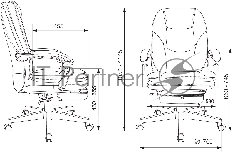 Кресло руководителя Бюрократ CH-868N-F коричневый эко.кожа крестов. пластик подст.для ног
