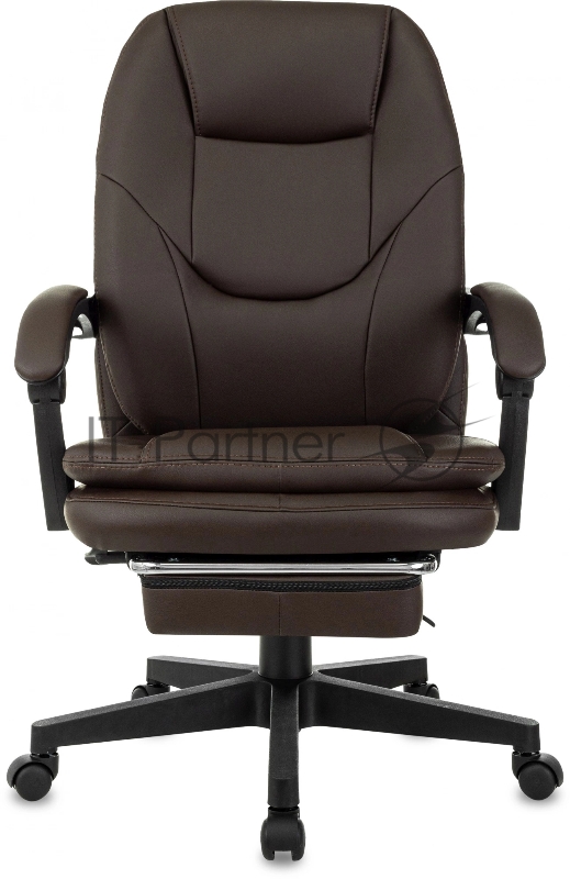Кресло руководителя Бюрократ CH-868N-F коричневый эко.кожа крестов. пластик подст.для ног