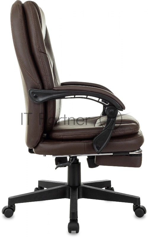 Кресло руководителя Бюрократ CH-868N-F коричневый эко.кожа крестов. пластик подст.для ног