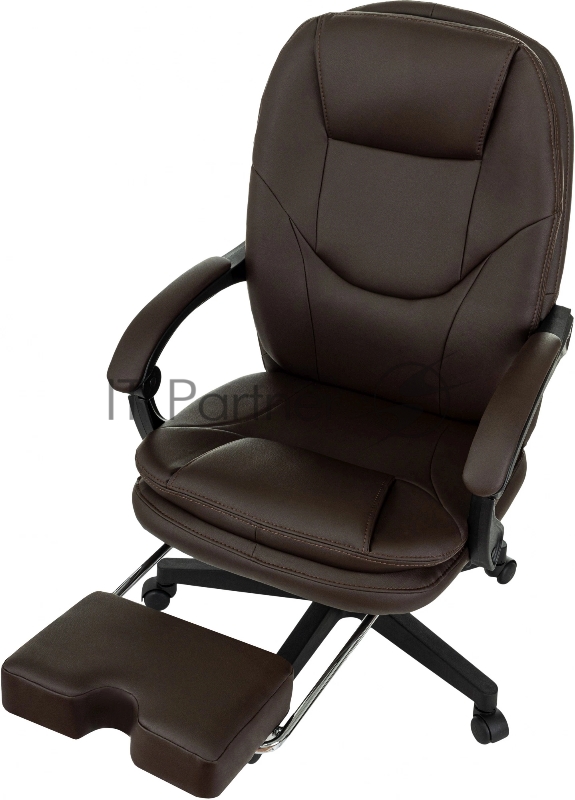 Кресло руководителя Бюрократ CH-868N-F коричневый эко.кожа крестов. пластик подст.для ног