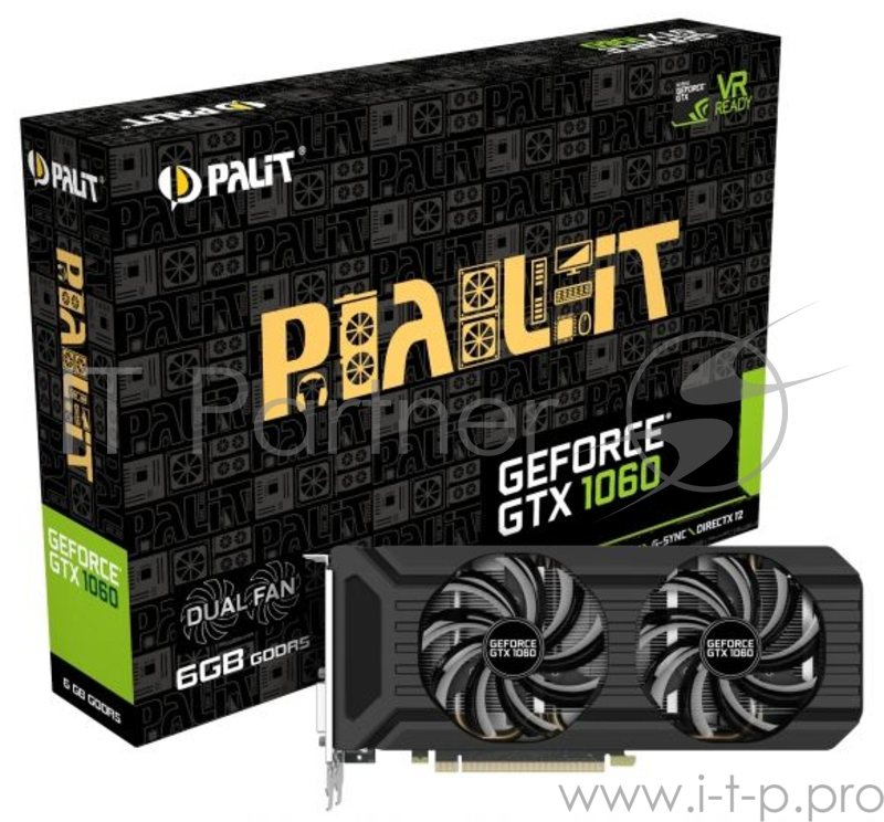 Видеокарта Palit GeForce GTX 1060 Dual 6ГБ (GeForce GTX 1060, DDR5, DVI, HDMI, 3xDP) (PCI-E)