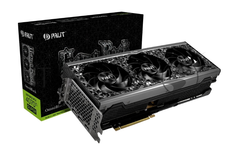 Видеокарта PALIT NVIDIA GeForce RTX 4070 Ti SUPER 16 Гб GDDR6X 256 бит PCI-E 4.0 GPU 2340 МГц 1xВыход HDMI 1xВыход DisplayPort NED47TS019T2-1020Q