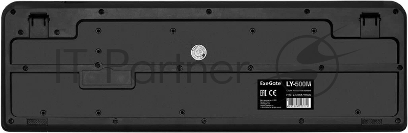 Клавиатура ExeGate Professional Standard LY-E5500M (USB, полноразмерная, влагозащищенная, 104кл., Enter большой, подставка под запястья, длина кабеля 1,35м, черная, Color Box)