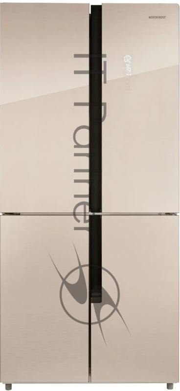 NORDFROST RFQ 510 NFGY inverter Холодильник бежевое стекло с полоской