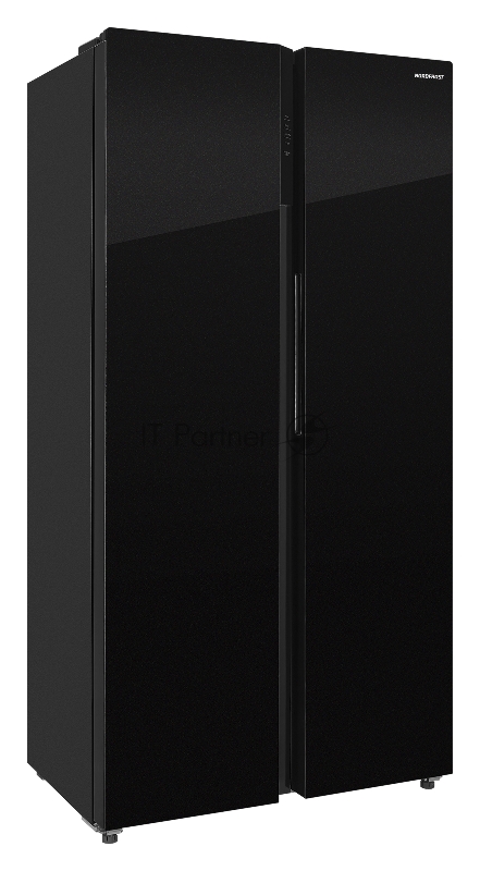 NORDFROST RFS 525DX NFGB inverter Холодильник черное стекло