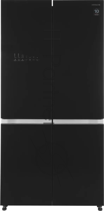 Холодильник Hitachi R-WB820VUC2 GBK 2-хкамерн. черный стекло