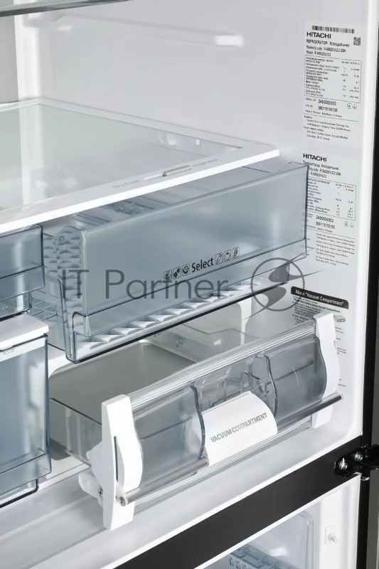 Холодильник Hitachi R-WB820VUC2 GBK 2-хкамерн. черный стекло