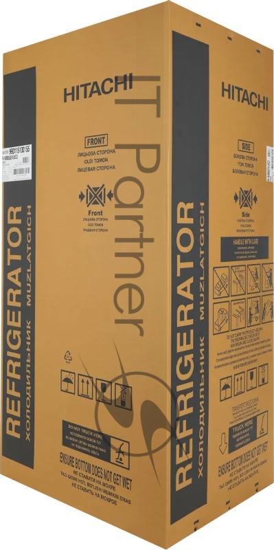 Холодильник Hitachi R-WB820VUC2 GBK 2-хкамерн. черный стекло