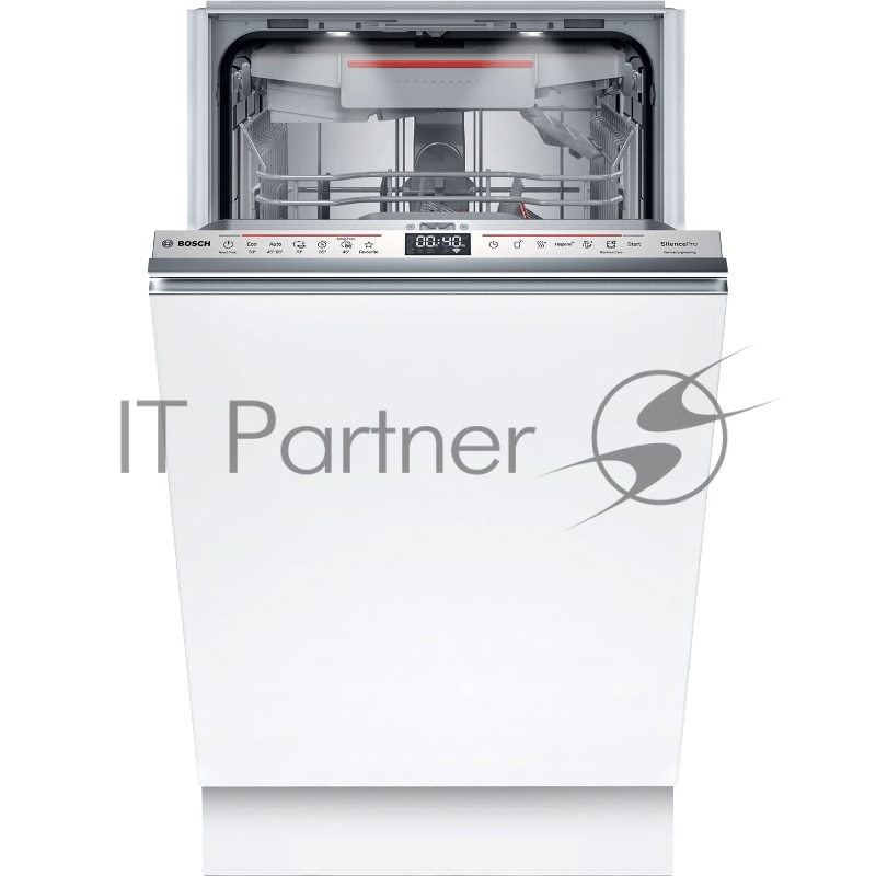 Встраиваемая посудомоечная машина Bosch, узкая, 10 комплектов, 10 программ, 6 температурных режимов, электронное управление, дисплей, Aquastop, конденсационная сушка, цвет белый