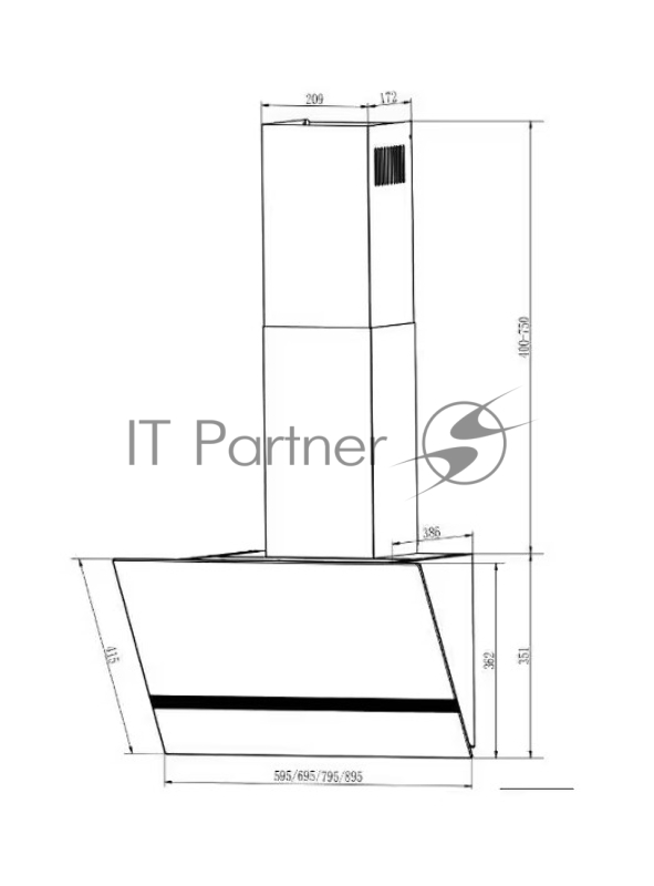Вытяжка ELIKOR RISE BK 50 BLACK