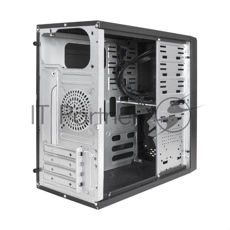 Корпус Minitower ExeGate mEVO-7803 (mATX, без БП, 2*USB+1*USB3.0, HD аудио, черный, 2 вент. 12см с RGB подсветкой)